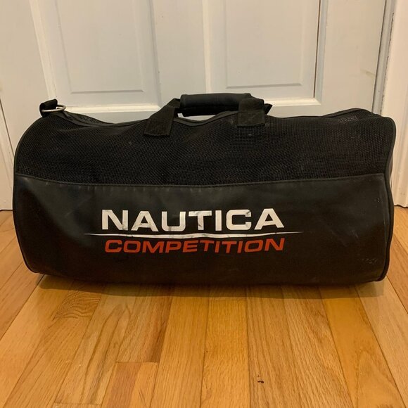 Vintage 90s Nautica Competition Duffle Gym Bag Red - Picture 4 of 6